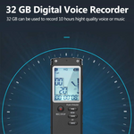 Carica l&#39;immagine nel visualizzatore di Gallery, 32GB Lecture Digital Voice Recorder, Rechargeable Digital Voice Activated Audio Voice Recorder, Mini Audio Recorder Voice Mic, Portable Tape Dictaphone with Playback, USB, MP3, A-B Function
