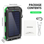 Lade das Bild in den Galerie-Viewer, BAOKALER 30000mAh Solar Charger for Cell Phone iPhone, Portable Solar Power Bank with Dual 5V USB Ports, 2 Led Light Flashlight, Compass Battery Pack for Outdoor Camping Hiking(Green)
