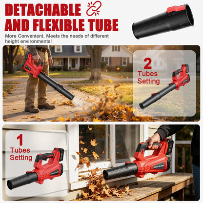 930CFM Leaf Blower Cordless, 21V 4.5AH Powerful Electric Cordless Leaf Blower, 6 Speeds Battery Powered Leaf Blowers for Lawn Care, Patio, Yard, Dust, Snow