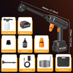 Lade das Bild in den Galerie-Viewer, 900PSI Cordless Pressure Washer, 3.0GPM Portable Power Washer with 6-in-1 Adjustable Nozzle, Power Cleaner with 16.4ft Hose for Cars/Patios, 2 Battery, Charger Included
