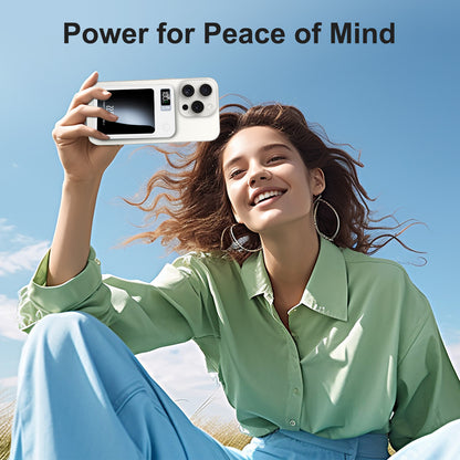 5000mAh Magnetic Wireless Power Bank, 22.5W Fast Charging with LED Digital Display, Compatible with Wireless and Wired Charging, USB -C Battery Pack for Quick Charging Mobile Power, White