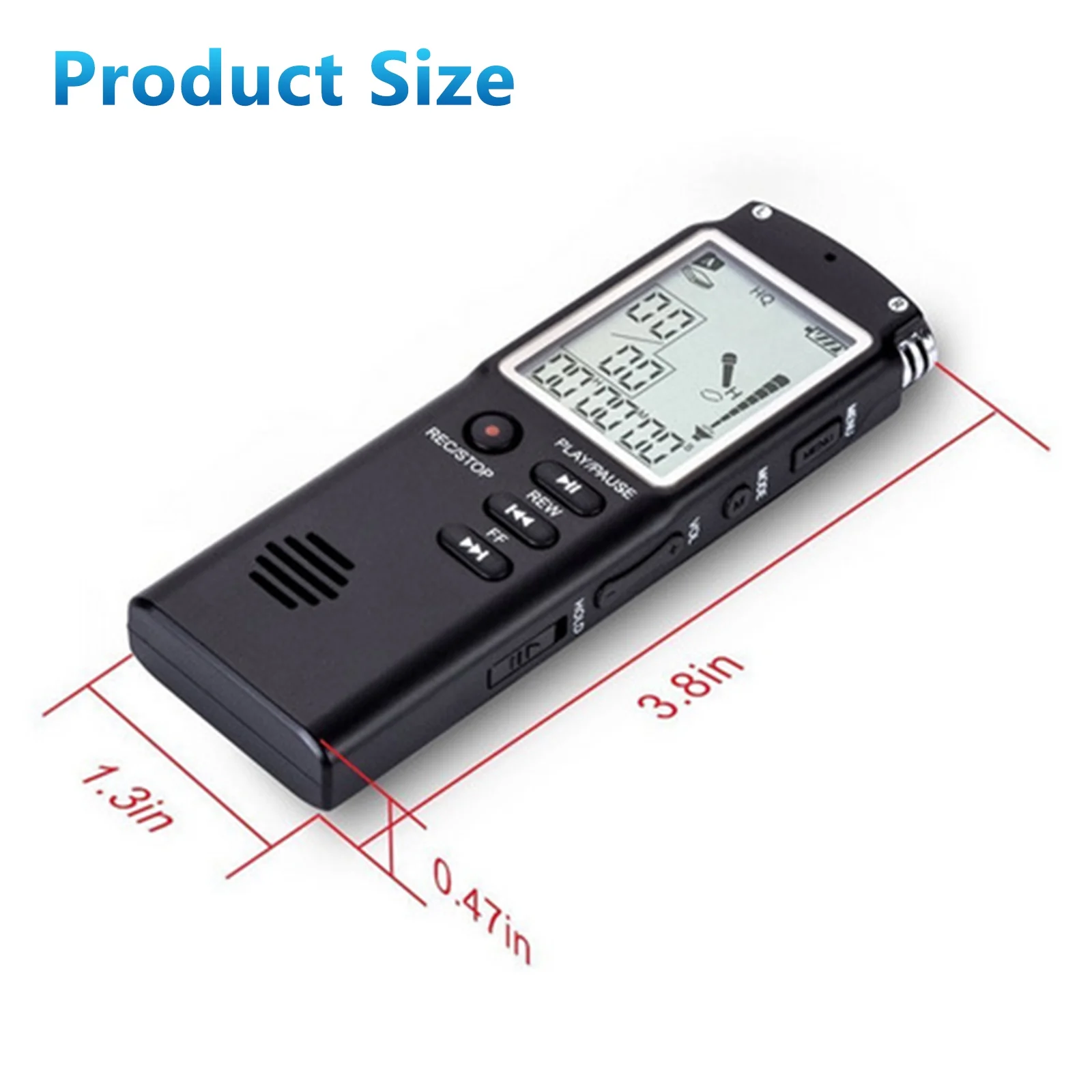 32GB Lecture Digital Voice Recorder, Rechargeable Digital Voice Activated Audio Voice Recorder, Mini Audio Recorder Voice Mic, Portable Tape Dictaphone with Playback, USB, MP3, A-B Function