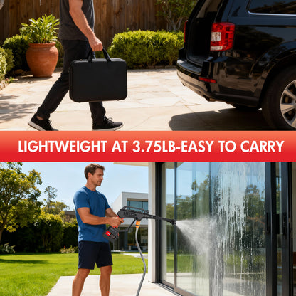 Cordless Pressure Washer with Brushless Motor, 870PSI Portable Power Washer with 24V 6AH Battery, 6 in 1 Nozzle and Digital Display, Black