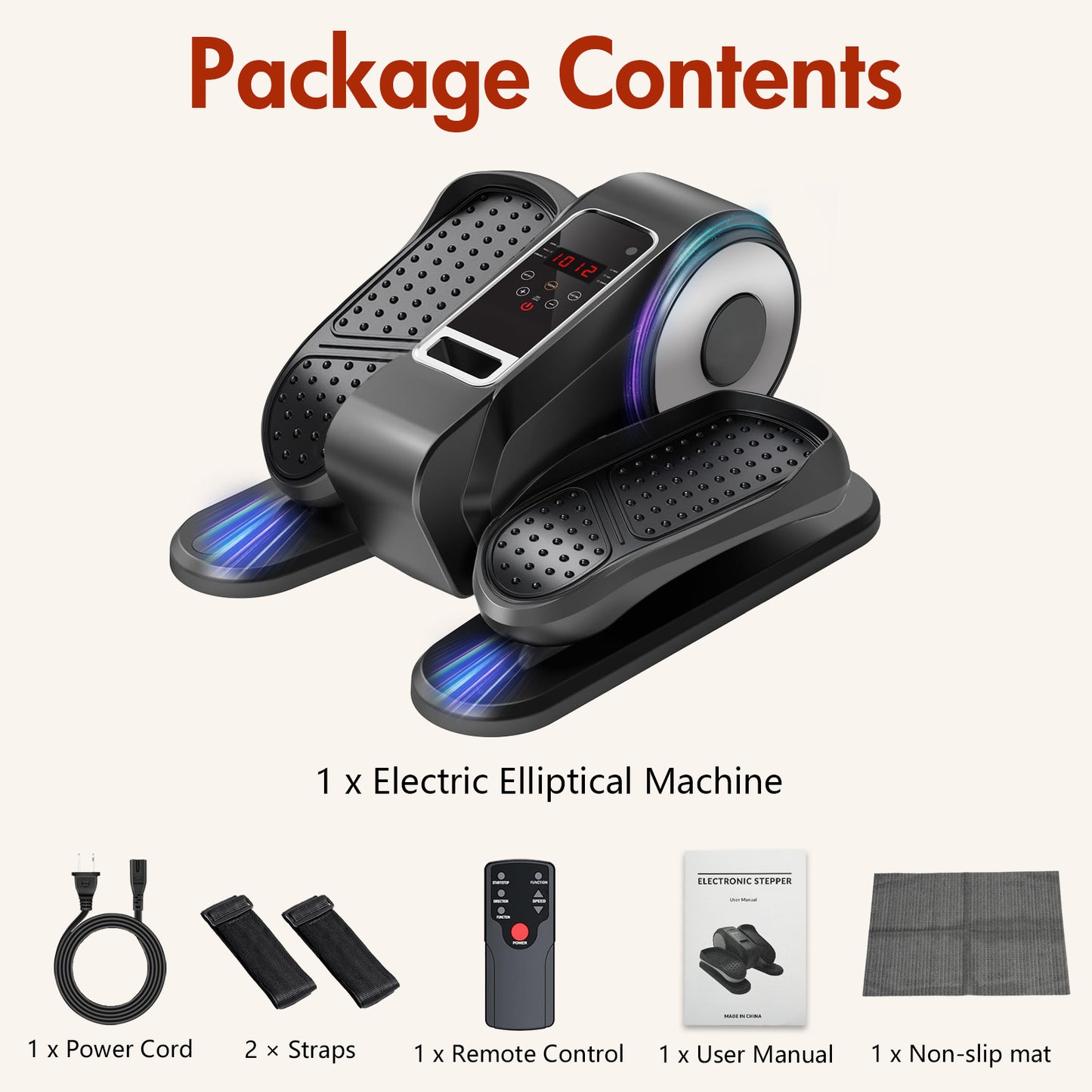 ALSO GO Under Desk Elliptical Machine, Leg Exerciser Electric for Seniors Adults, Ellipse Leg Exerciser with 12 Speed & 12 Mode, Quiet & Portable