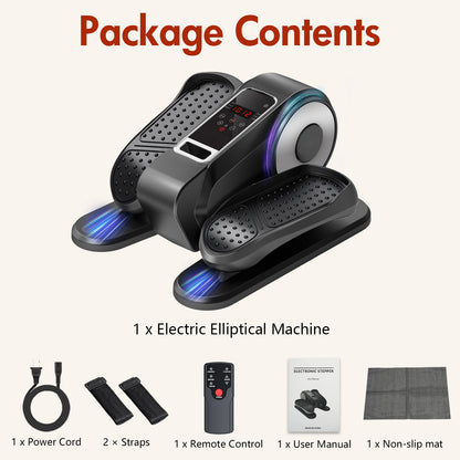 ALSO GO Under Desk Elliptical Machine, Leg Exerciser Electric for Seniors Adults, Ellipse Leg Exerciser with 12 Speed & 12 Mode, Quiet & Portable