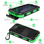 Lade das Bild in den Galerie-Viewer, BAOKALER 30000mAh Solar Charger for Cell Phone iPhone, Portable Solar Power Bank with Dual 5V USB Ports, 2 Led Light Flashlight, Compass Battery Pack for Outdoor Camping Hiking(Green)
