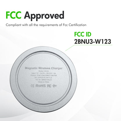 Wireless Charger for iPhone, 25W Phone Charger Compatible with iPhone 17 16 15 13 14 12 Series, Charging Pad Compatible with AirPods 4 3 2, White