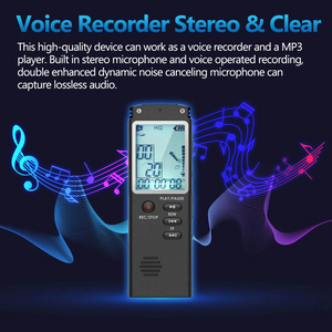 32GB Lecture Digital Voice Recorder, Rechargeable Digital Voice Activated Audio Voice Recorder, Mini Audio Recorder Voice Mic, Portable Tape Dictaphone with Playback, USB, MP3, A-B Function