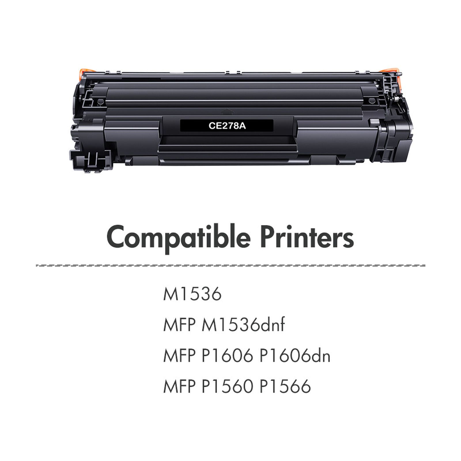 78A CE278A Black Toner Cartridges for HP 78A Laserjet MFP HP LaserJet M1536 MFP M1536DNF P1560 P1566 P1606 P1606DN Printer Ink Compatible with 1606dn Toner Cartridge (CE278AD | Black, 2-Pack)