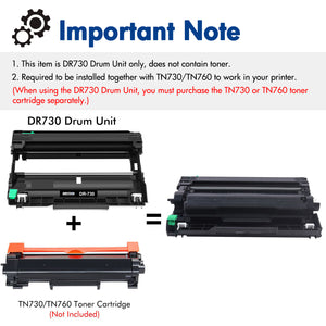 DR730 DR-730 Drum Unit Replacement Compatible for Brother MFC-L2710DW MFC-L2750DW HL-L2350DW HL-L2370DWXL HL-L2390DW HL-L2395DW DCP-L2550DW MFC-L2750DWXL Printer Yields Up to 12,000 Pages 1PACK