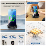 Lade das Bild in den Galerie-Viewer, Charging Station, Magnetic Wireless Charger for iPhone 17 16 15 14 13 12, for iWatch Series, for Airpods 4 3 2, for Samsung Galaxy, Black

