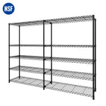 Lade das Bild in den Galerie-Viewer, Storage Shelves, 5 Tier Adjustable Standing Storage Rack Shelves Load 2000 LBS for Kitchen Garage Commercial, 71"×13.7"×72.4", Black
