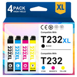 Lade das Bild in den Galerie-Viewer, 232 Ink Cartridges 4 PACK Compatible for Epson 232 232XL T232XL T232 Ink for XP-4200 XP-4205 WF-2930 WF-2950 XP4200 XP4205 WF2930 WF2950 Printers | 232 XL Black,Cyan,Magenta,Yellow
