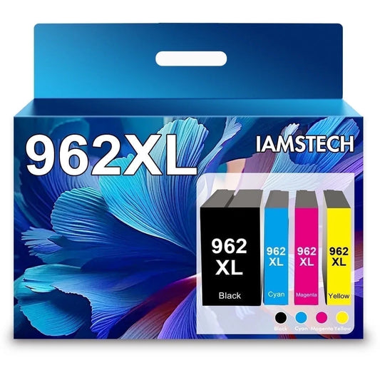 962XL Ink Cartridge Compatible for HP 962XL 962 Ink Cartridges for OfficeJet Pro 9010 9012 9015 9016 9018 9020 9025 Printer-4-pack)