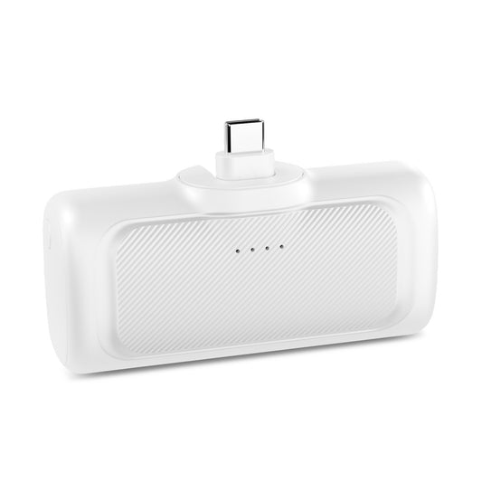 Portable Charger, 22.5W Mini Charger Battery Pack with Foldable USB-C Plug, 5000mAh Power Bank Compatible with iPhone 17 16 15,White