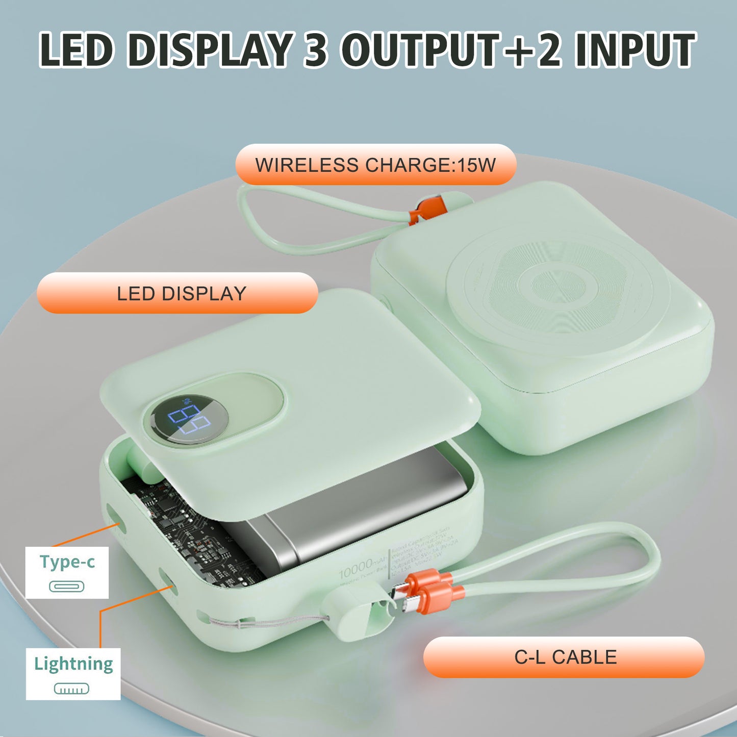 Portable Charger for Magsafe Charger , 10000mAh Power Bank with Stand , Battery Pack PD 22.5W Fast Magnetic Charge , Travel Essential Wireless Charger for iPhone 17 16 15 14 13 12 Series , Green