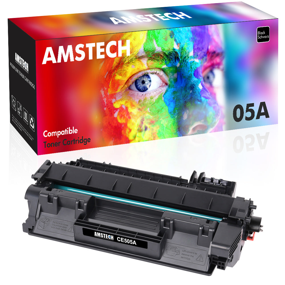 Amstech 1-Pack Compatible Toner for HP 05A CE505A for HP LaserJet P2030 P2035 P2035N P2050 P2055D P2055DN P2055X Printer Ink(Black)