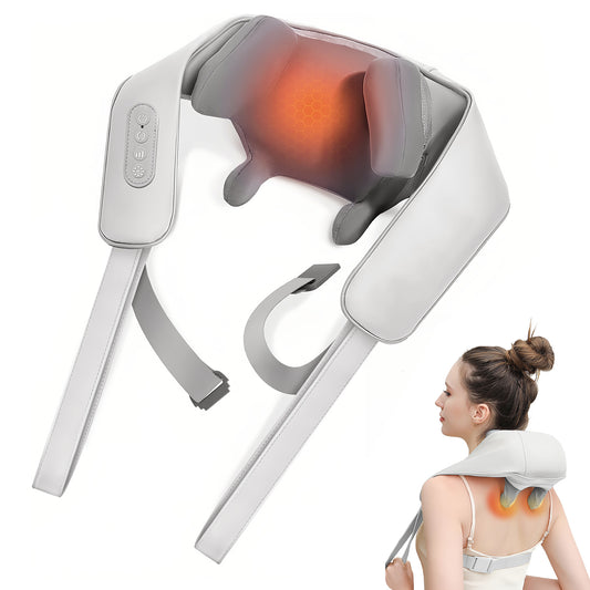 Shiatsu Neck and Back Massager with Heat, 6D Cordless Shoulder Massager, Deep Tissue Kneading Massage for Men and Women, Perfect Relaxation Gift