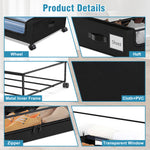 Lade das Bild in den Galerie-Viewer, Under Bed Storage with Wheels, 4-Pack UnderBed Storage Containers with Clear Lids, XXL 60L Under the Bed Storage Organizer Bins, Rolling Under Bed Metal Drawer for Clothes,Shoes,Toys (Black)

