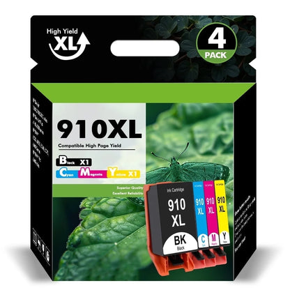 910XL Ink Cartridge Compatible for HP 910 Combo for OfficeJet Pro 8020 8024 8025 8028 8035 OfficeJet 8022 8010 8012 8014 8015 8018 Printer -Black,Cyan,Magenta,Yellow,4-Pack)