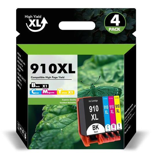 910XL Ink Cartridge Compatible for HP 910 Combo for OfficeJet Pro 8020 8024 8025 8028 8035 OfficeJet 8022 8010 8012 8014 8015 8018 Printer -Black,Cyan,Magenta,Yellow,4-Pack)