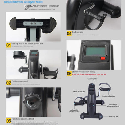 BAOKALER Desk Bike Pedal Exerciser, Mini Exercise Bike Stepper Indoor Exercise, Elder Bike Pedal Exerciser Under Desk Fitness Equipment with LCD Screen Display