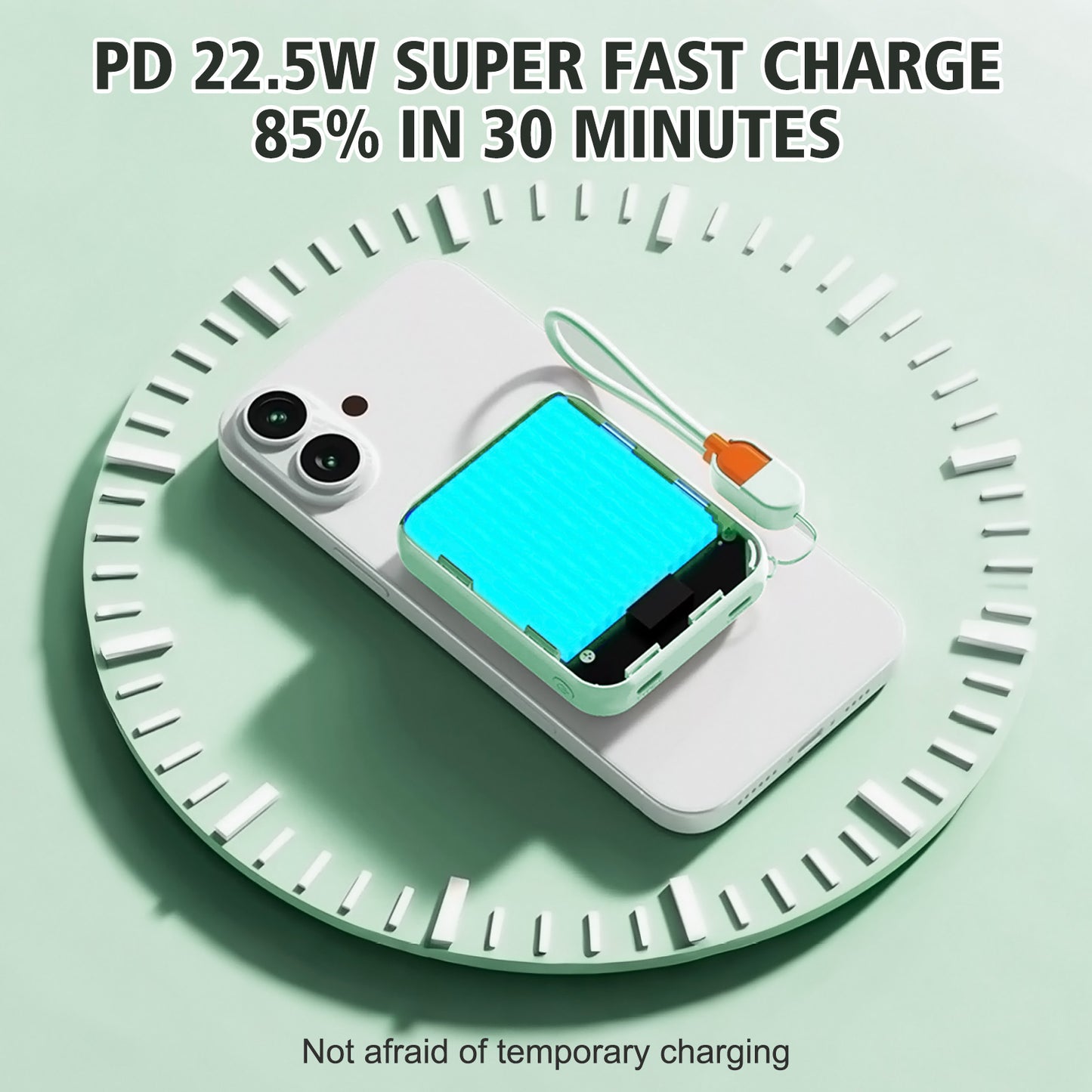 Portable Charger for Magsafe Charger , 10000mAh Power Bank with Stand , Battery Pack PD 22.5W Fast Magnetic Charge , Travel Essential Wireless Charger for iPhone 17 16 15 14 13 12 Series , Green