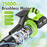 Lade das Bild in den Galerie-Viewer, BAOKALER Cordless Leaf Blower,700CFM Brushless Leaf Blower with 6AH Battery and Charger, Snow Blower with Detachable Tube, 4 Speed Modes and Digital Display
