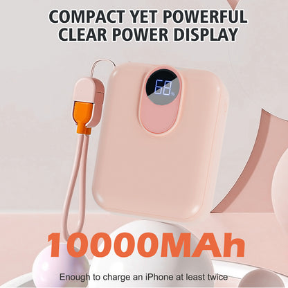Portable Charger, Lightest 10000mAh 22.5W PD Power Bank, USB C in & Out Fast Charging Battery Pack, External Phone Powerbank Compatible with iPhone 16 15 14 13 Samsung S22 S21 Google iPad etc(Pink)