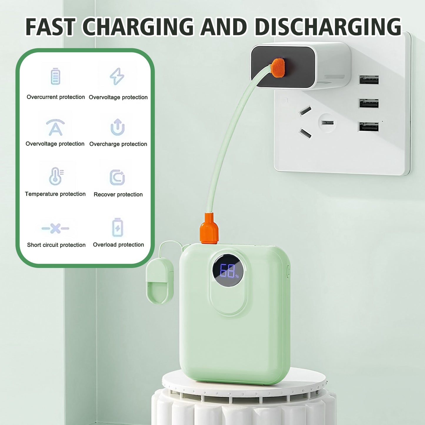 Portable Charger for Magsafe Charger , 10000mAh Power Bank with Stand , Battery Pack PD 22.5W Fast Magnetic Charge , Travel Essential Wireless Charger for iPhone 17 16 15 14 13 12 Series , Green