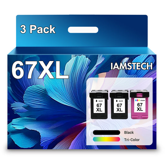 67XL Ink Cartridges Compatible for HP 67 Ink Cartridges DeskJet 2755e 2855e 4155e 4255e 6055e 6065e -3 PACK)