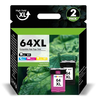 64XL Ink Cartridges Compatible for HP 64 XL Ink Cartridge Combo Pack HP Ink 64 XL for Envy Photo 7855 7858 7800 7155 6255 Printer Ink 64 (Black, Tri-color)