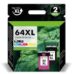 Lade das Bild in den Galerie-Viewer, 64XL Ink Cartridges Compatible for HP 64 XL Ink Cartridge Combo Pack HP Ink 64 XL for Envy Photo 7855 7858 7800 7155 6255 Printer Ink 64 (Black, Tri-color)
