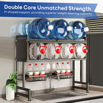 Cargar imagen en el visor de la galería, Dish Drying Rack, Large Stainless Steel Over The Sink 2 Tier Dish Rack with Cover for Kitchen (Black, Large 33.5" Length)
