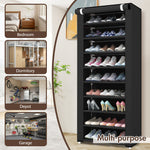 Lade das Bild in den Galerie-Viewer, BAOKALER 10-Tier Shoe Rack Organizer for Entryway, 27 Pairs Capacity Shoe Storage Shelf, 62.99*23.62*15.7 inch, Black
