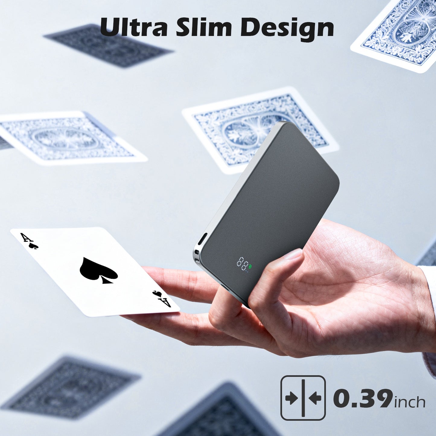 Portable Charger, 20W PD Fast Charging for iPhone, 5000mAh Power Bank Compatible with 17 16 15 14 13 12, Ultral Slim Wireless Battery Pack, Perfect Gift for Family, Black