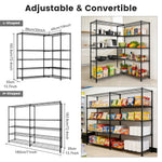 Lade das Bild in den Galerie-Viewer, Storage Shelves, 5 Tier Adjustable Standing Storage Rack Shelves Load 2000 LBS for Kitchen Garage Commercial, 71"×13.7"×72.4", Black

