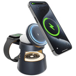 Carica l'immagine nel visualizzatore di Gallery, Wireless Charger for iPhone 17, 4 in 1 Charging Station Fast Charger Stand 15W with Mushroom Light for iPhone 17 16 15 14 13 12 Pro Max,Apple Watch Ultra and AirPods Series
