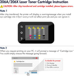 Load image into Gallery viewer, 206A 206X Toner Cartridge with Chip Compatible for HP W2110A W2110X 206A 206 LaserJet Pro M283fdw M255dw MFP M283cdw M282nw M283 M255 Printer Ink (Black Cyan Magenta Yellow, 4-Pack)
