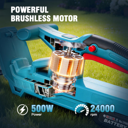 21V Cordless Hedge Trimmer, 20 Inch Hedge Trimmer for Bush Shrub Cutting, 2 Battery and Charger Included