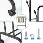 Lade das Bild in den Galerie-Viewer, Clothes-Rack-for-Hanging-Clothes,-Double-Rods-Clothes-Rack-with-Wheels,-Multi-functional-Clothing-Rack-for-Bedroom,-4-Hooks
