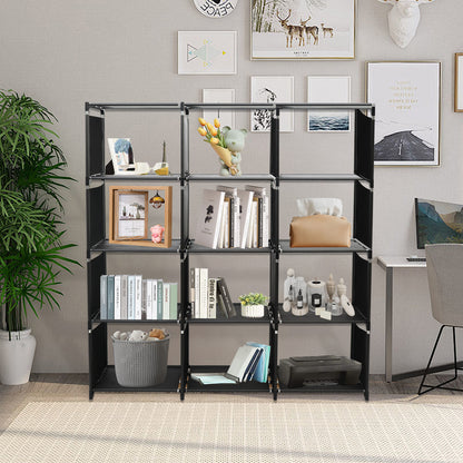Cube Storage Organizer, 12-Cube Shelves Units for Closet, DIY Metal Bookshelf, Bookcase, Storage Cubes Ideal for Bedroom, Living Room