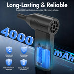 Lade das Bild in den Galerie-Viewer, Compressed Air Duster, 180000RPM 3-Gear Adjustable Electric Air Duster with LED Display, Rechargeable Cordless Air Blower with Fast Charging for Computer, Keyboard, House, Outdoor and Car
