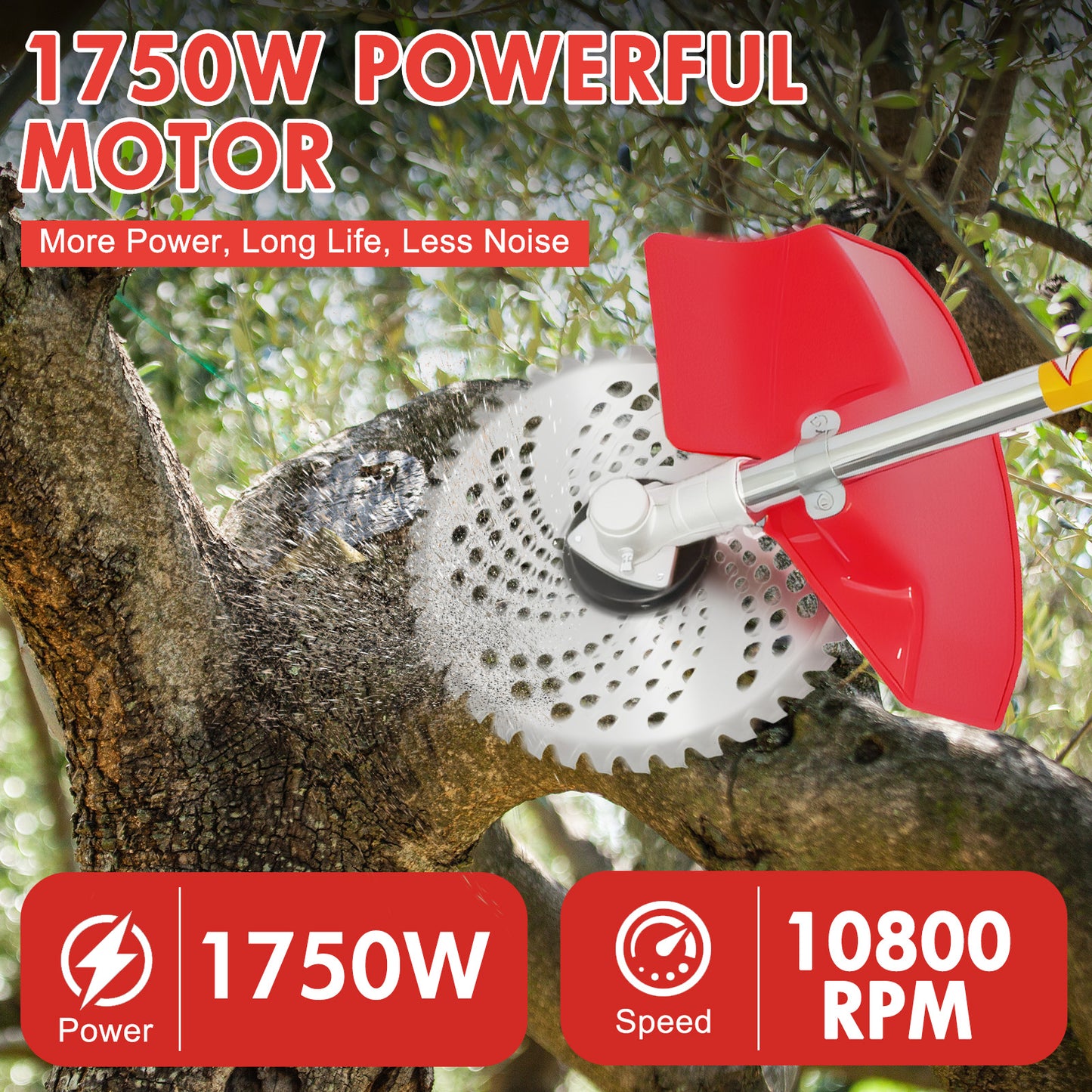 BAOKALER 52CC Gasoline Grass String Trimmer, 2-Stroke Gas Powered Weed Eater, Weed Wacker with 4 Detachable Heads