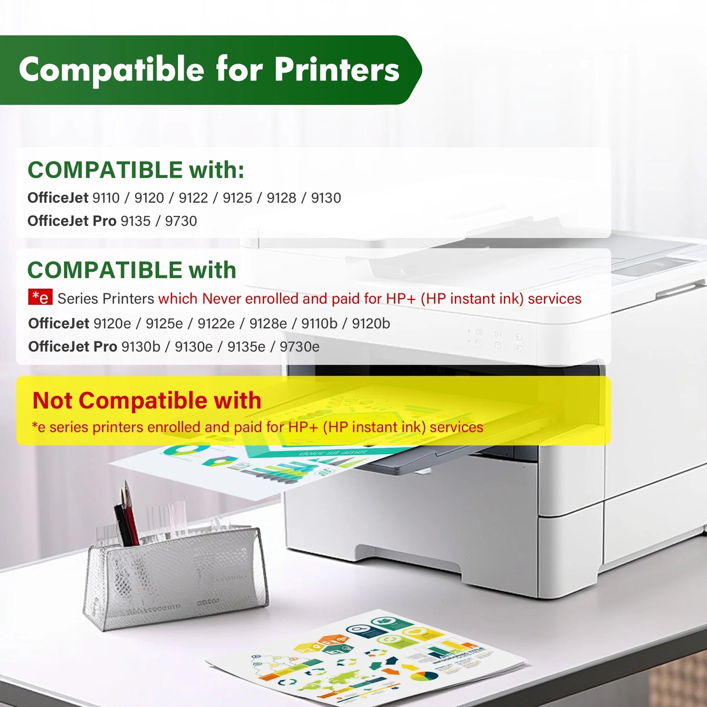 936XL 936e 936 Ink Cartridge Compatible for HP 936 936e OfficeJet Pro 9125e 9135e 9110b 9130b Wide Format 9730e 9730 OfficeJet 9122e 9128e Printer | Eligible for Instant Ink | 6C3Z5LN
