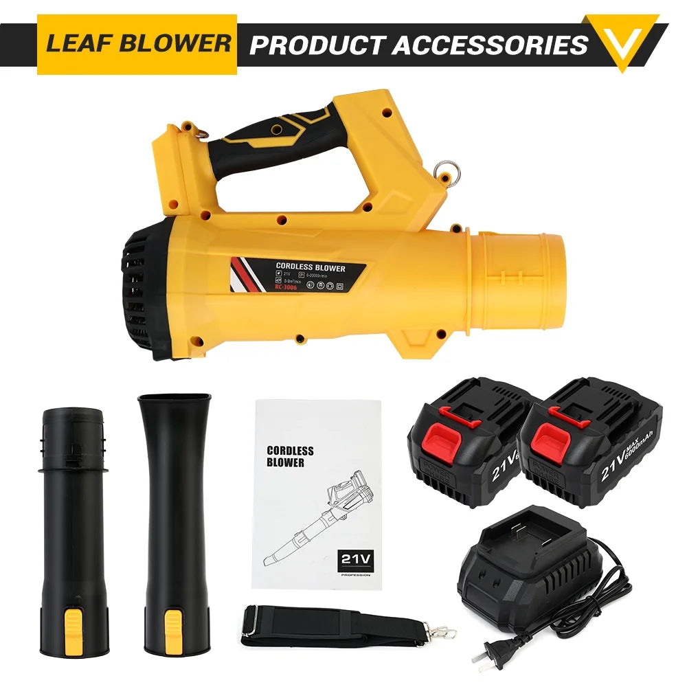 Leaf Blower, 170MPH 21V Leaf Blower Cordless with 2X6.0Ah Battery & Charger, Electric Leaf Blower for Lawn Care, Battery Powered Leaf Blower for Snow Blowing & Yard Patio Garden Cleaning