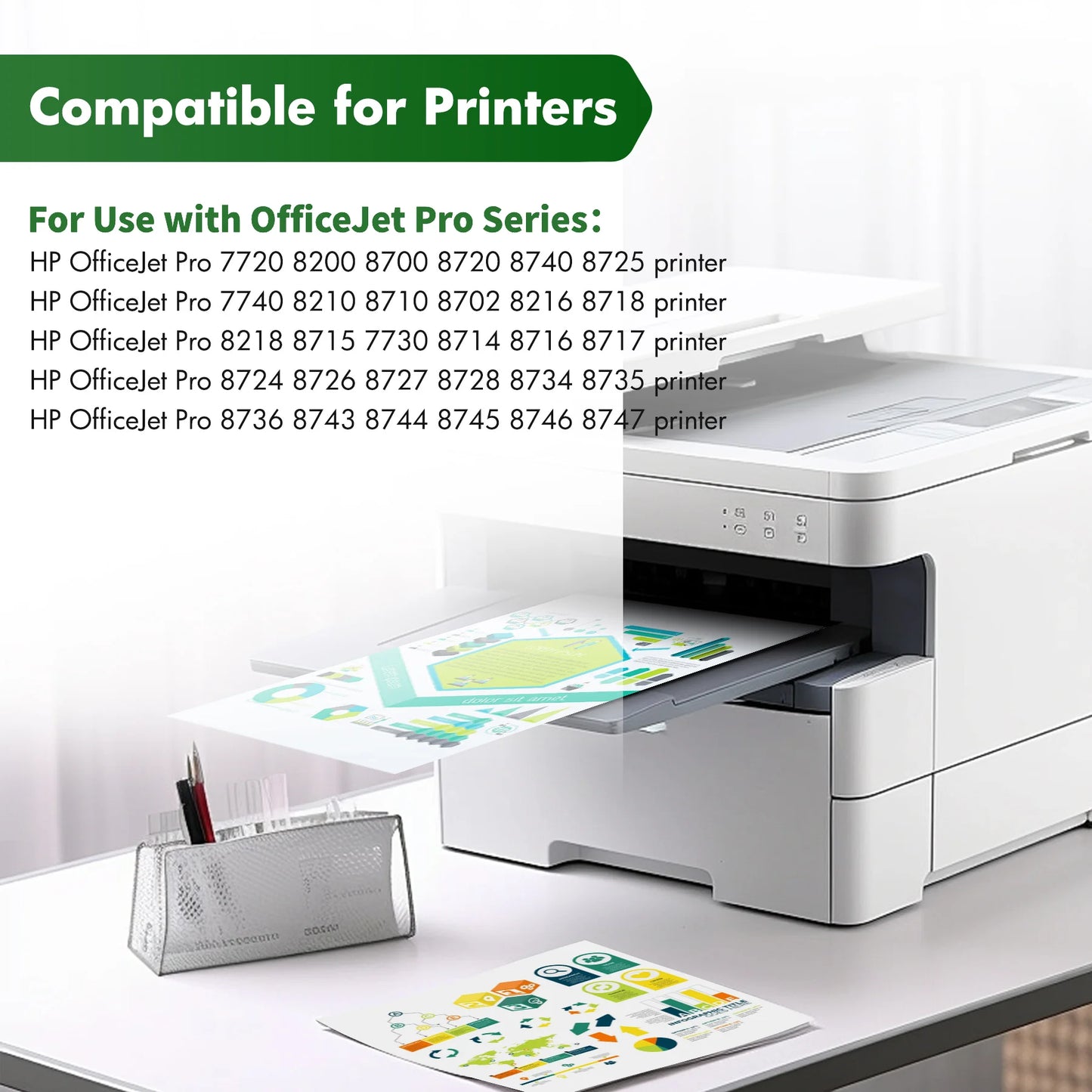 952XL Ink Cartridge Compatible for HP 952 XL Ink Cartridges Use with Officejet Pro 8710 8720 7740 7720 8200 8700 8740 8725 8702 8216 8218 Printer (Blakc,Cyan,Magenta,Yellow)