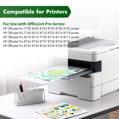 952XL Ink Cartridge Compatible for HP 952 XL Ink Cartridges Use with Officejet Pro 8710 8720 7740 7720 8200 8700 8740 8725 8702 8216 8218 Printer (Blakc,Cyan,Magenta,Yellow)