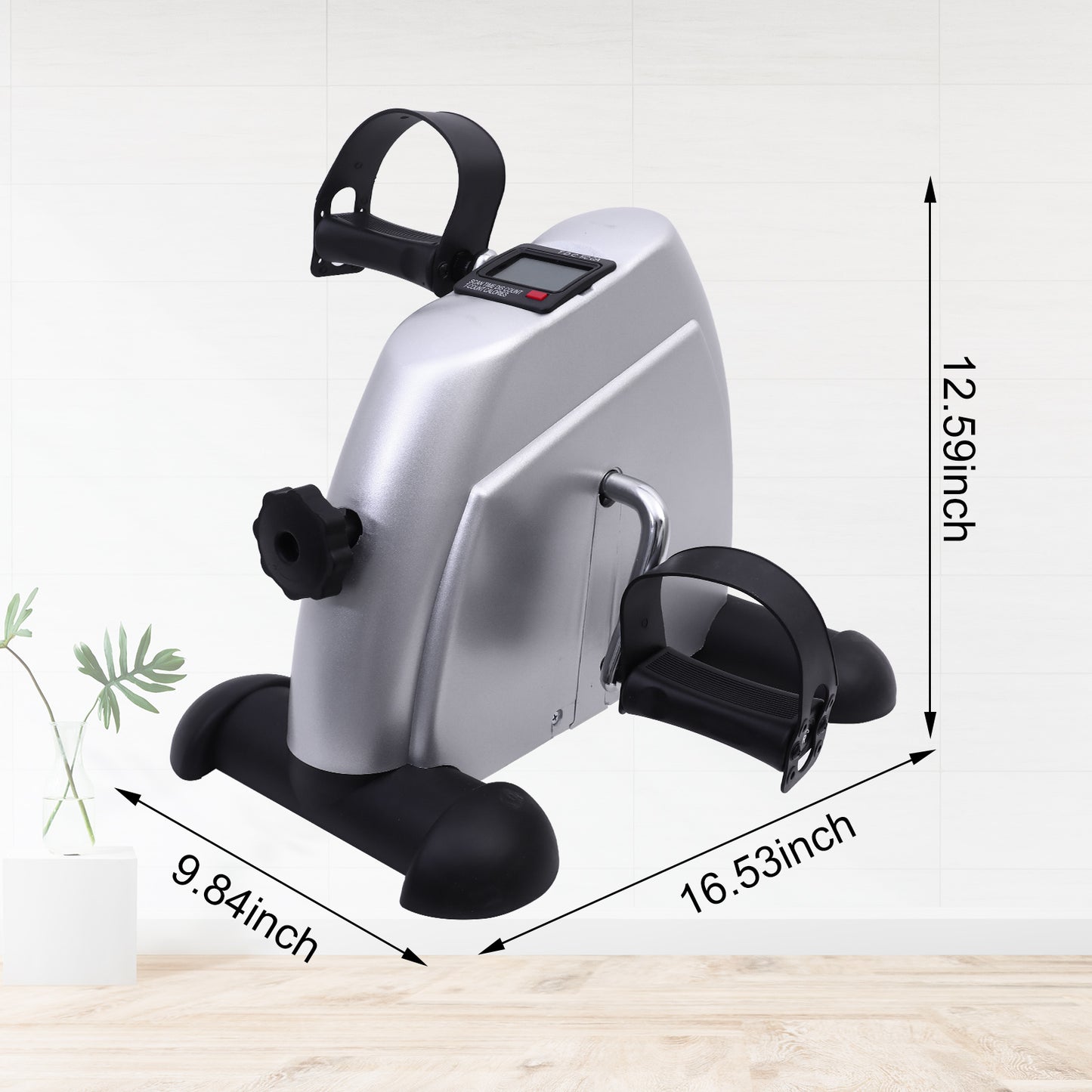 BAOKALER Mini Exercise Bike, Under Desk Bike Pedal Exerciser, Peddler Exerciser, Portable Foot Cycle Arm & Leg Peddler Machine with LCD Screen Displays