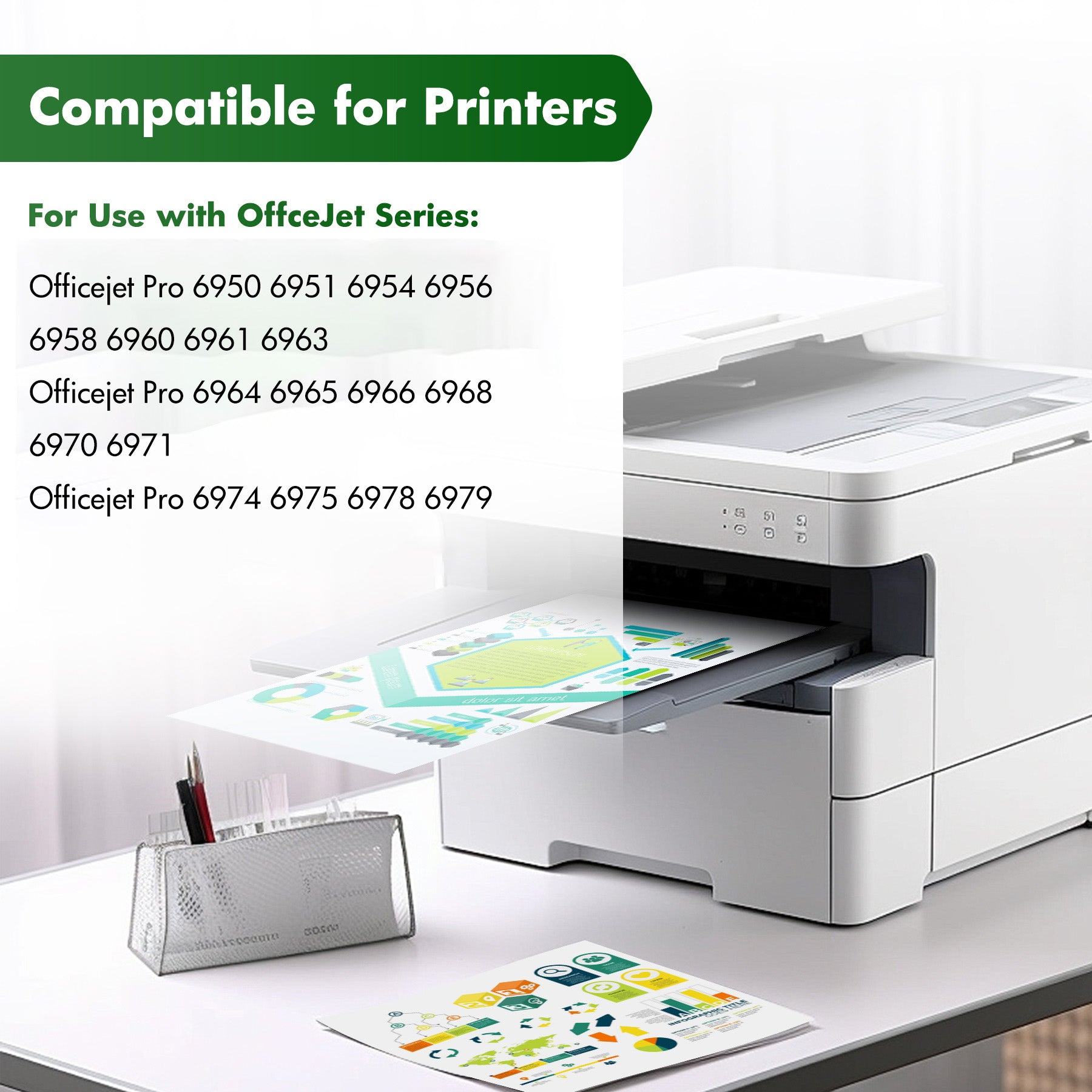 902XL Ink Cartridge for HP 902XL Ink Cartridges Use with HP Officejet Pro 6978 6960 6958 6970 6968 6962 6975 6950 6954 Printer (Blakc,Cyan,Magenta,Yellow)